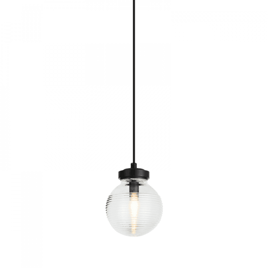 Matteo Lighting Ridge 1-Light Pendant in Matte Black with Clear Glass, 5.75"W (C84001MBCL)