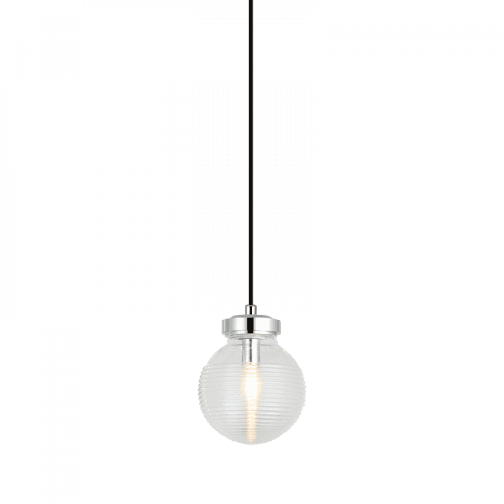 Matteo Lighting Ridge 1-Light Globe Pendant Chrome