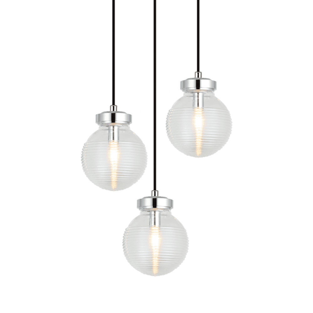 Matteo Lighting Ridge 3-Light Pendant Black, Matte Black