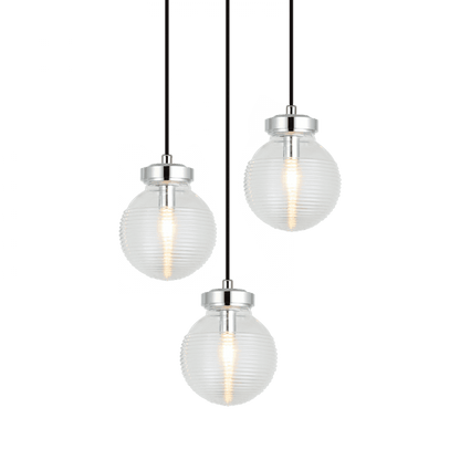 Matteo Lighting Ridge 3-Light Pendant Black, Matte Black