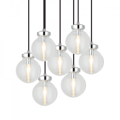 Matteo Lighting Ridge 7-Light Pendant Black, Matte Black