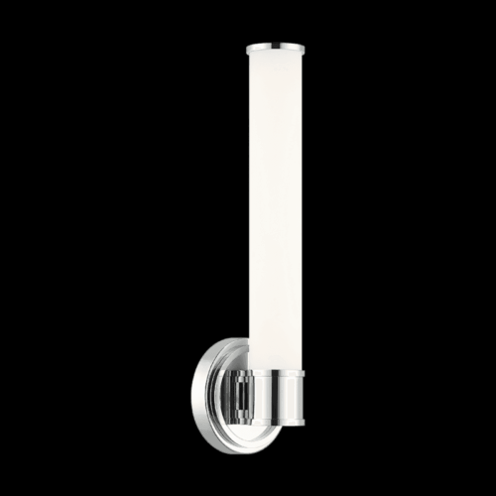 Matteo Lighting Steveston Bath Vanity Light, 1-Light, LED, Chrome, White Glass Shade, 15.25"W (S09215CH 3060NN4)