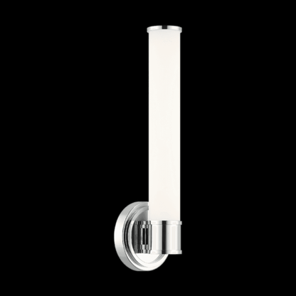 Matteo Lighting Steveston Bath Vanity Light, 1-Light, LED, Chrome, White Glass Shade, 15.25"W (S09215CH 3060NN4)
