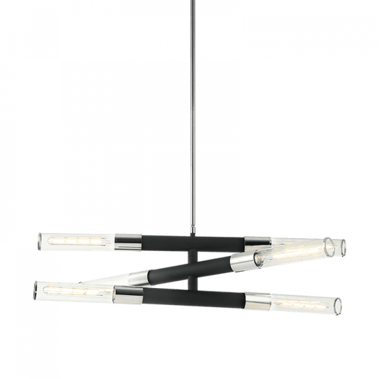 Matteo Lighting Tubo 6-Light Pendant Black, Matte Black