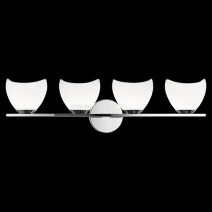 Matteo Lighting Uptowne Bath Vanity Light, 4-Light, Chrome, Opal Glass Shade, 26.75"W (S04204CHOP 3060LT1)
