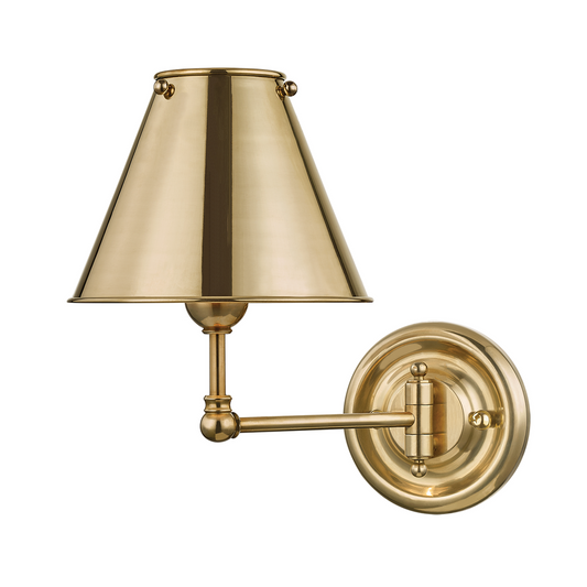 Hudson Valley Classic No.1 Wall Sconce Aged Brass
