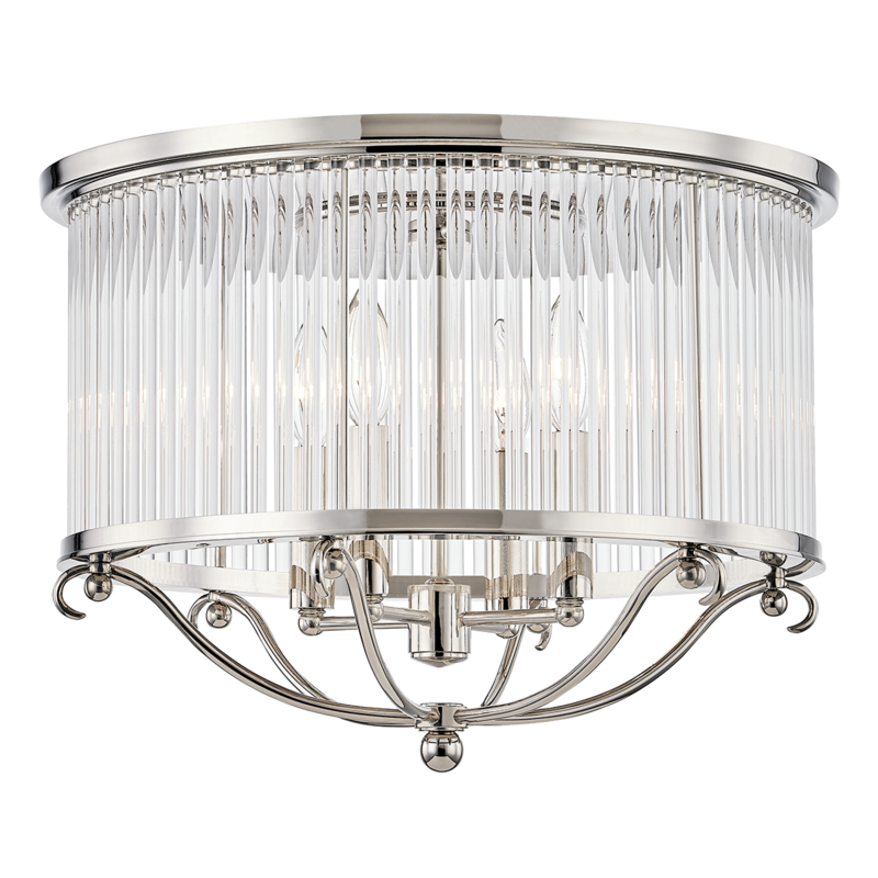 Hudson Valley Glass No.1 Semi-Flush Polished Nickel