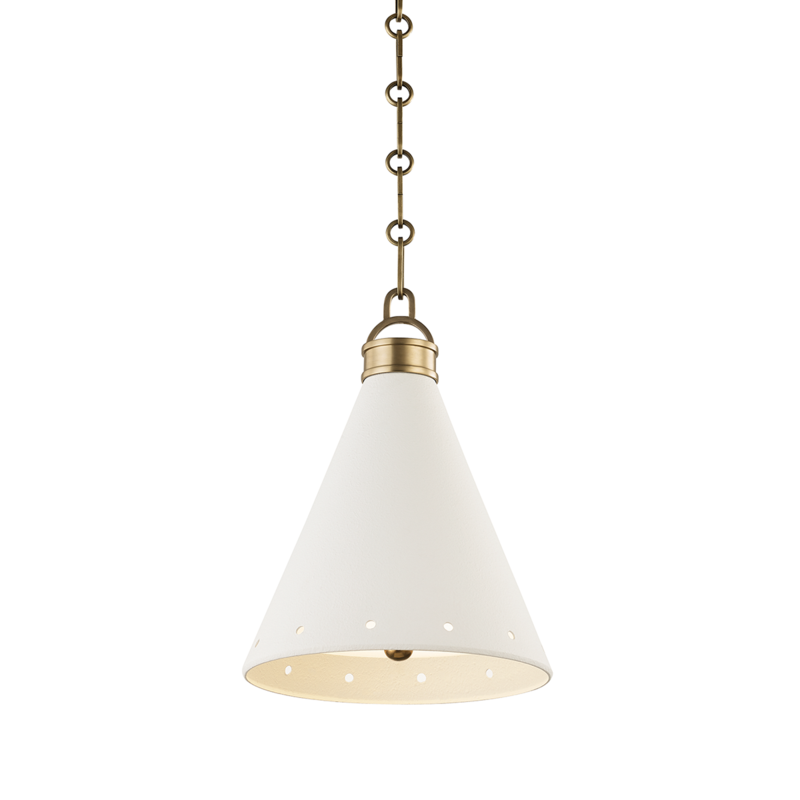 Hudson Valley Plaster No.1 Pendant 1-Light Antique Brass