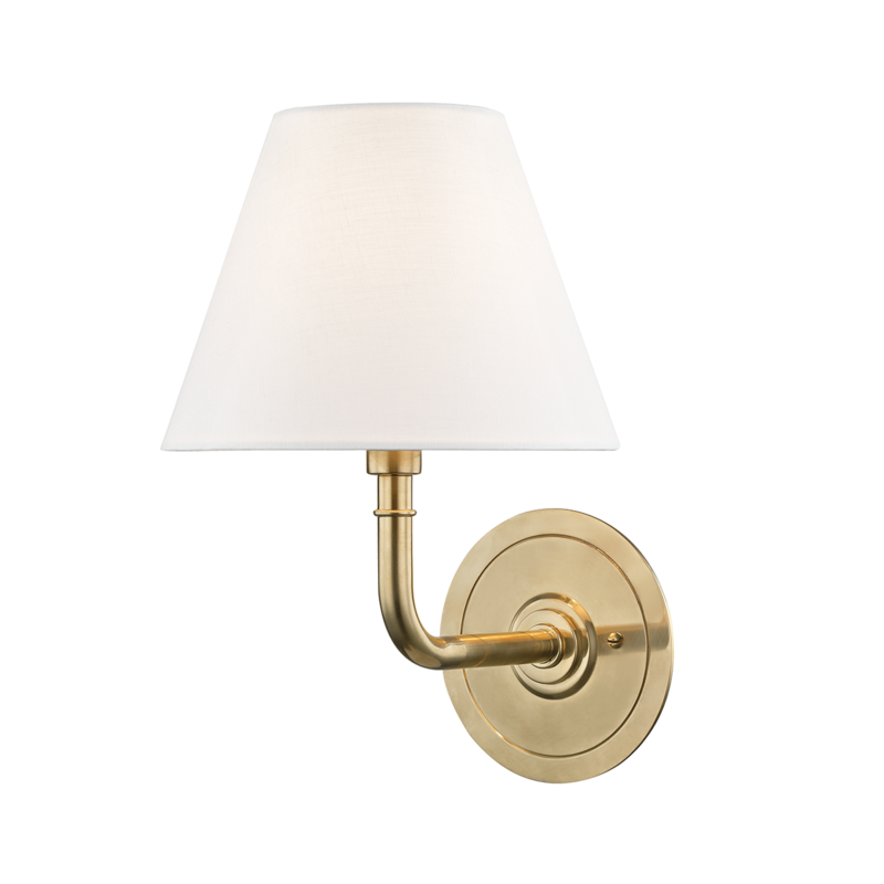 Hudson Valley Signature No.1 Wall Sconce Antique Brass