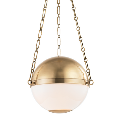 Hudson Valley Sphere No.2 Pendant Aged Brass