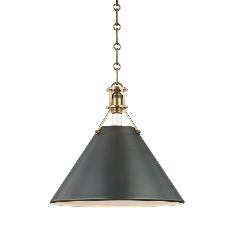 Hudson Valley Metal No.2 Pendant Aged Brass, Antique Distressed Bronze