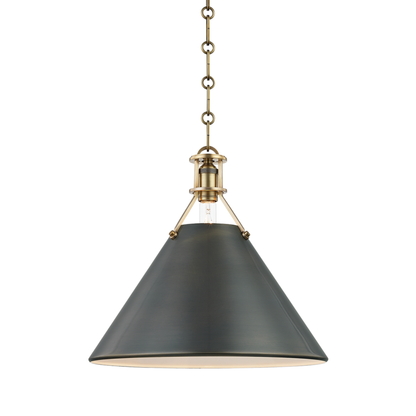 Hudson Valley Metal No.2 Pendant Aged Brass, Antique Distressed Bronze