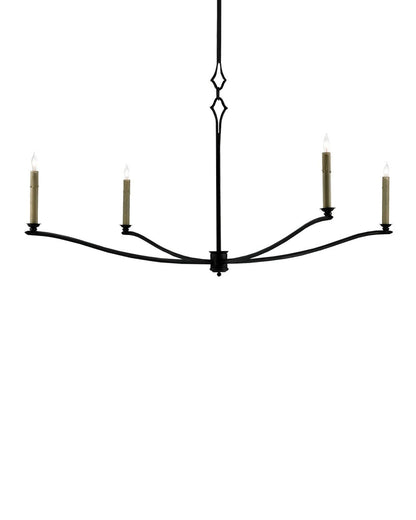 Currey and Company Knole Black Chandelier French Black