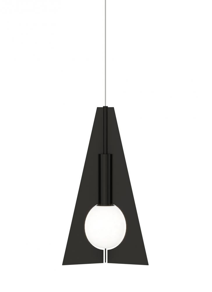 Visual Comfort Modern Mini Orbel Pyramid Pendant Nickel, Satin Nickel