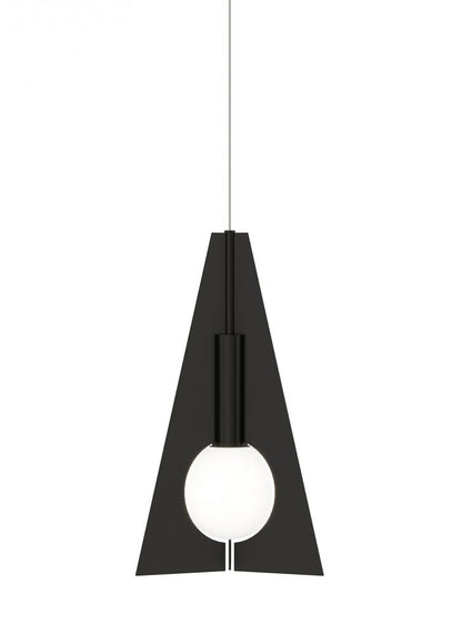 Visual Comfort Modern Mini Orbel Pyramid Pendant Nickel, Satin Nickel