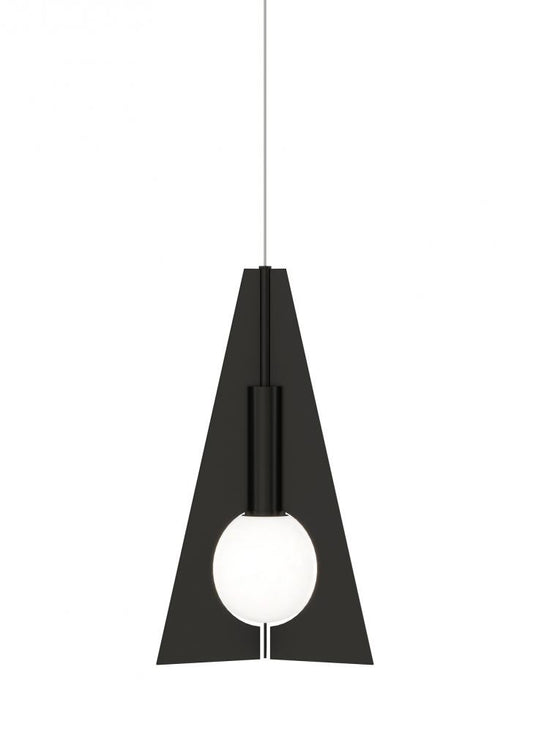 Visual Comfort Modern Mini Orbel Pyramid Pendant Nickel, Satin Nickel