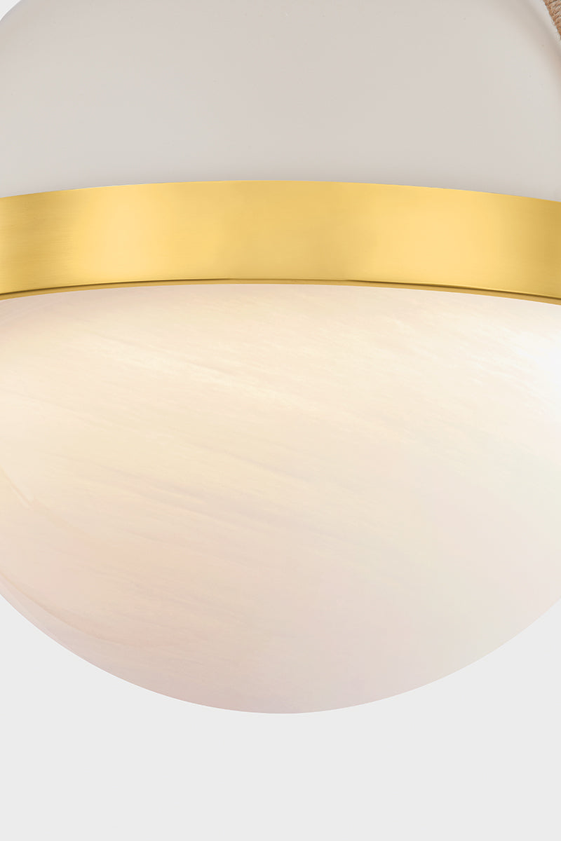 Mitzi by Hudson Valley Lighting Abbie Pendant in Aged Brass / Soft Bisque, detail view 6