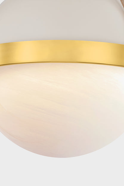 Mitzi by Hudson Valley Lighting Abbie Pendant in Aged Brass / Soft Bisque, detail view 6