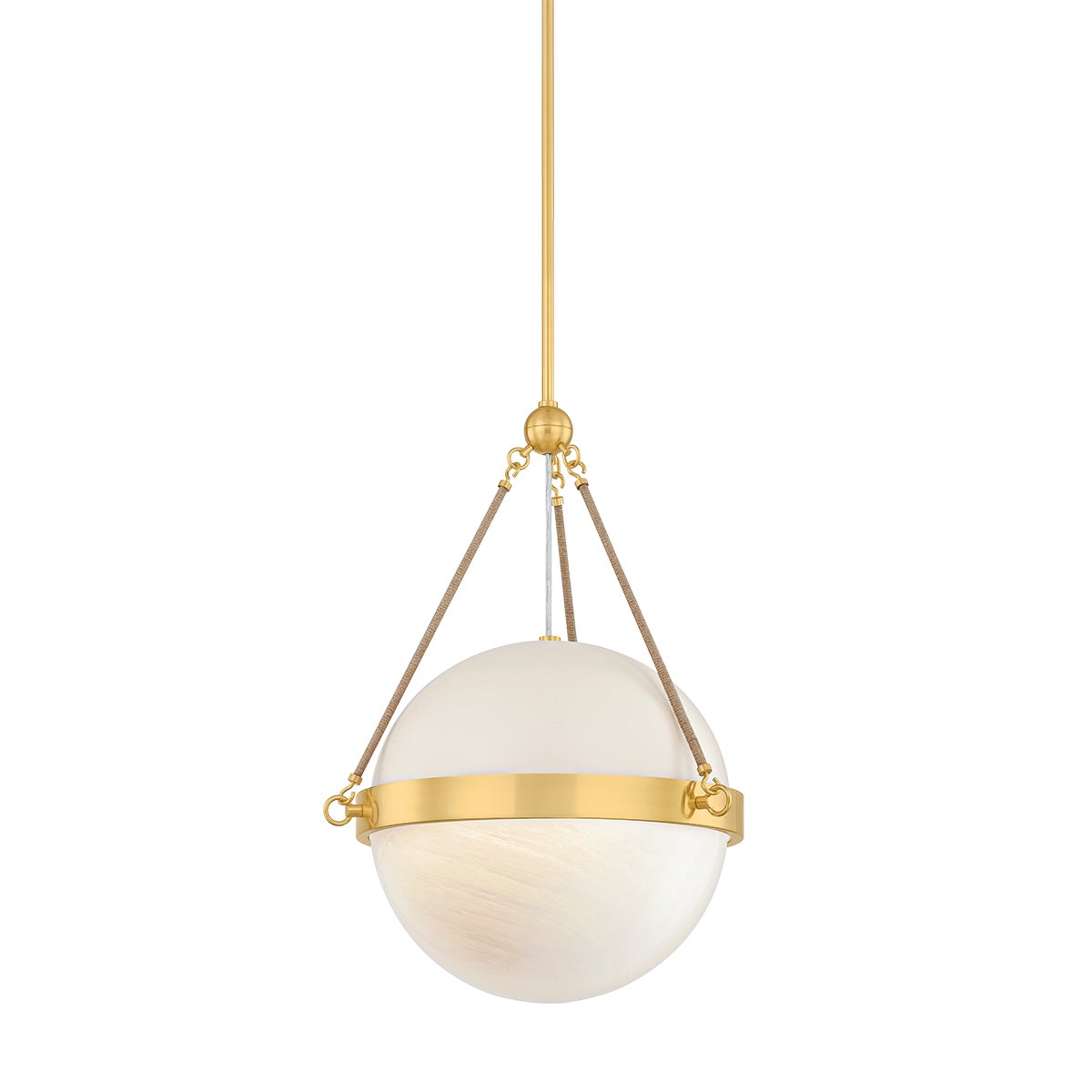 Mitzi by Hudson Valley Lighting Abbie Pendant in Aged Brass / Soft Bisque