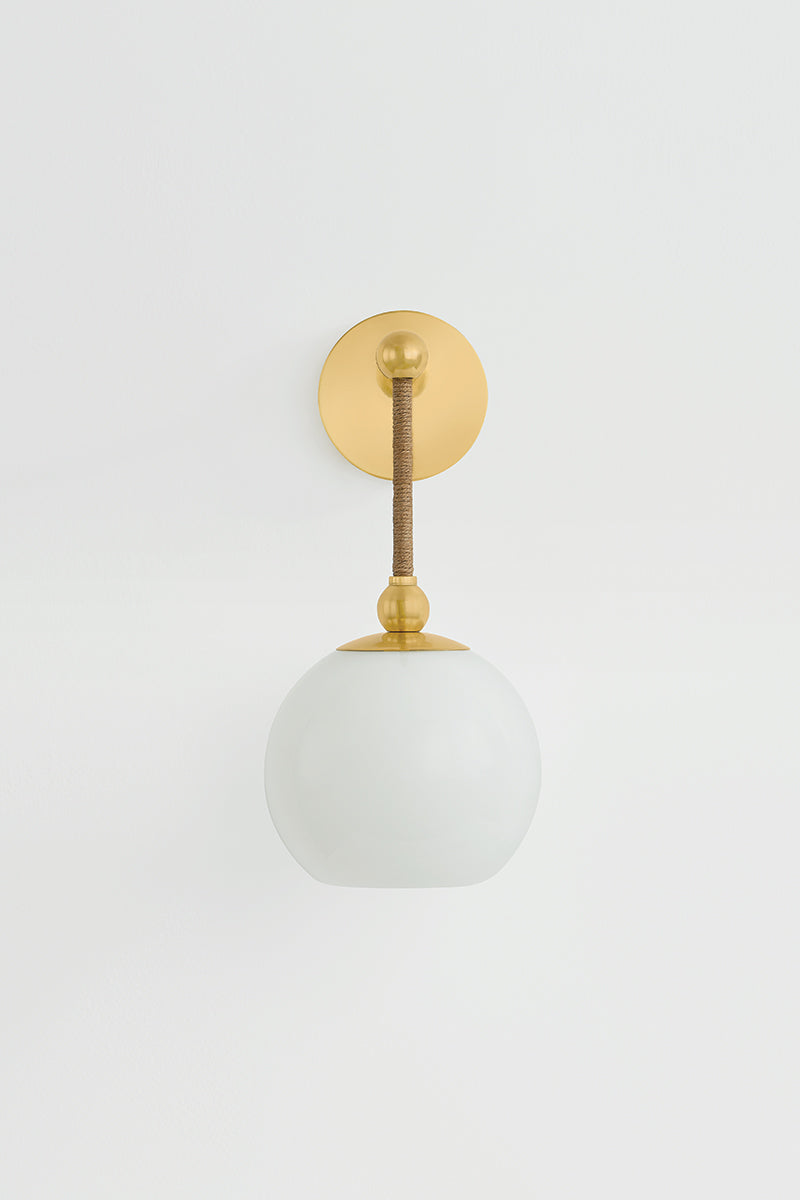 Mitzi by Hudson Valley Lighting Abbie Wall Sconce in Aged Brass, detail view 1