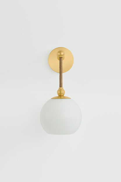 Mitzi by Hudson Valley Lighting Abbie Wall Sconce in Aged Brass, detail view 1