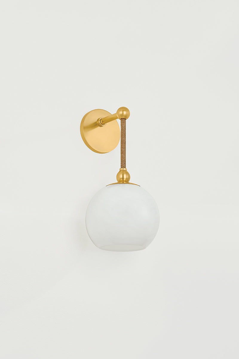 Mitzi by Hudson Valley Lighting Abbie Wall Sconce in Aged Brass, detail view 2