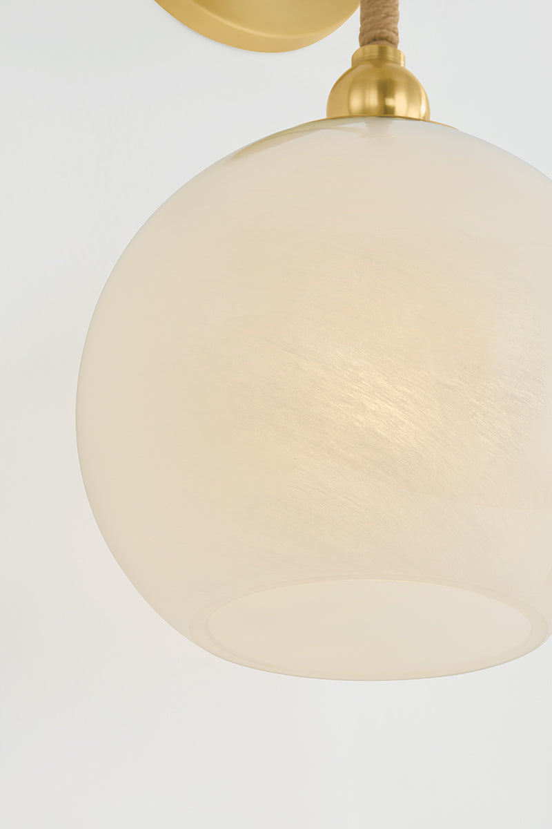 Mitzi by Hudson Valley Lighting Abbie Wall Sconce in Aged Brass, detail view 4