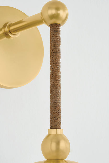 Mitzi by Hudson Valley Lighting Abbie Wall Sconce in Aged Brass, detail view 6
