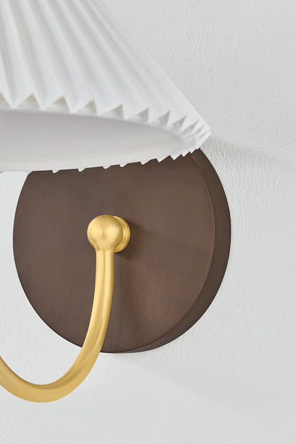 Mitzi by Hudson Valley Lighting Acacia Wall Sconce in Aged Brass, detail view 2