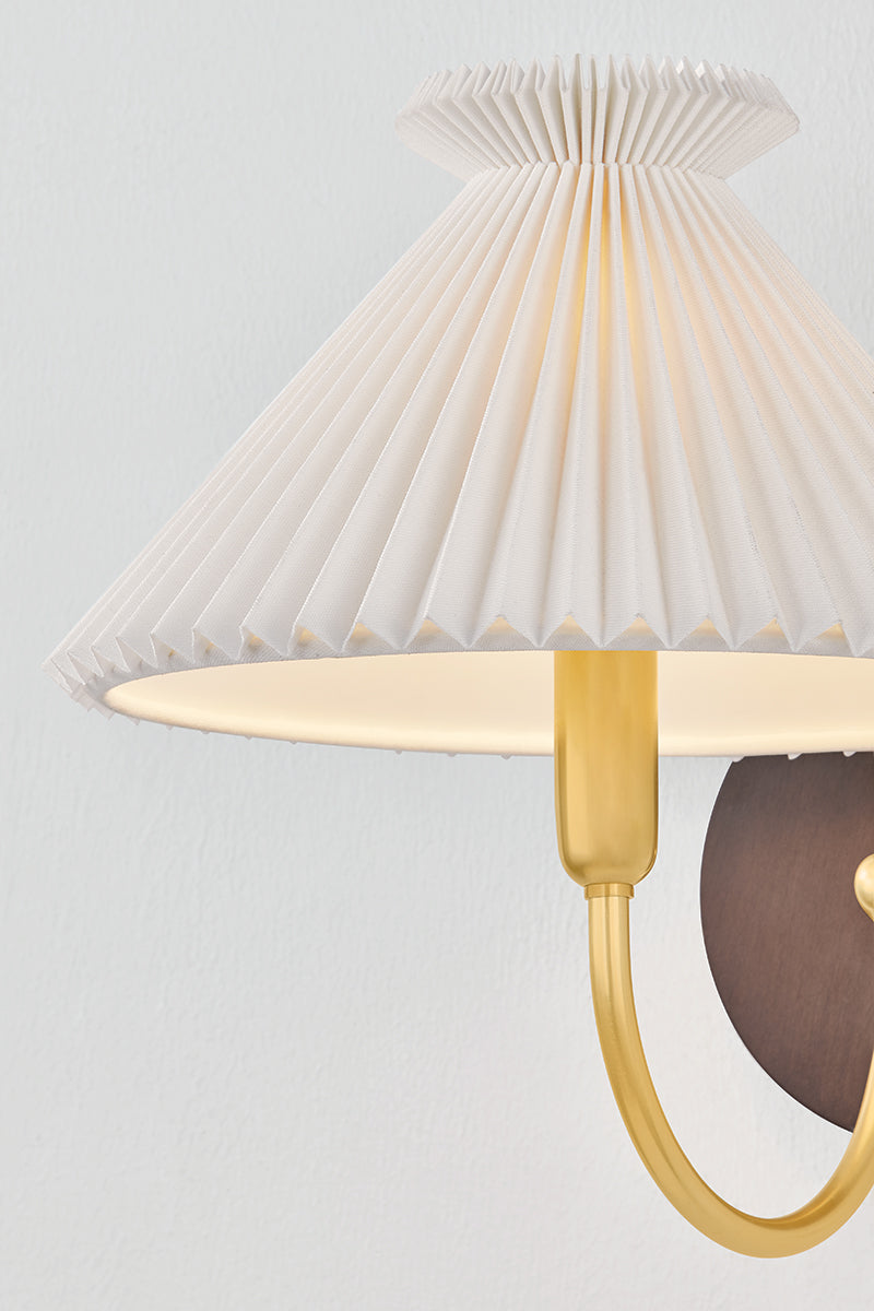 Mitzi by Hudson Valley Lighting Acacia Wall Sconce in Aged Brass, detail view 4