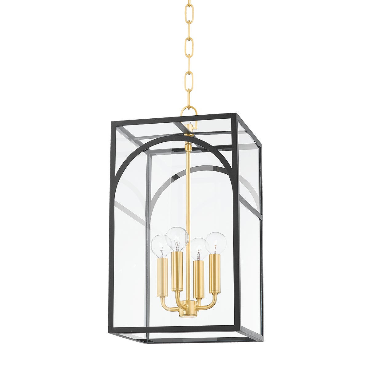 Mitzi by Hudson Valley Lighting Addison Small Pendant in Aged Brass / Textured Black Combo