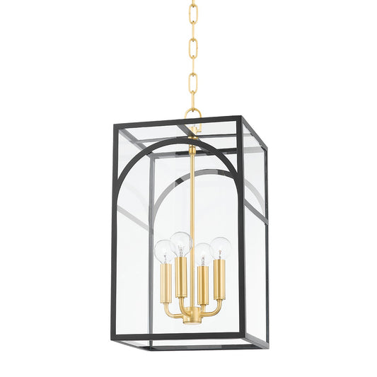 Mitzi by Hudson Valley Lighting Addison Small Pendant in Aged Brass / Textured Black Combo