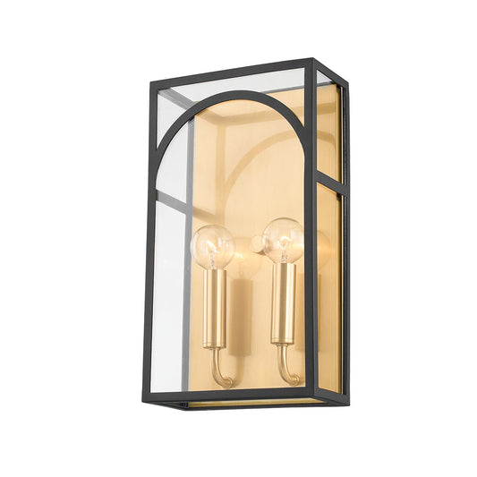 Mitzi by Hudson Valley Lighting Addison Wall Sconce in Aged Brass / Textured Black Combo