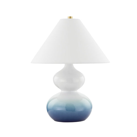 Mitzi by Hudson Valley Lighting Aimee Table Lamp in Aged Brass / Ceramic Ombre Blue