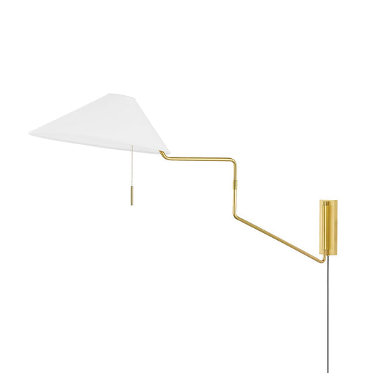 Mitzi by Hudson Valley Lighting Aisa Plug-In Wall Sconce in Aged Brass