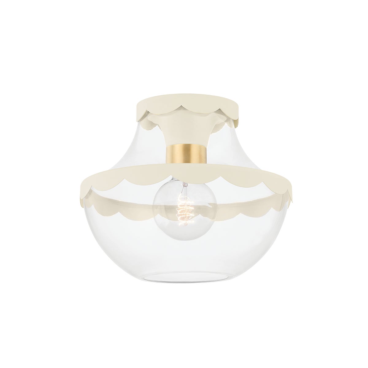 Mitzi by Hudson Valley Lighting Alaina Semi-Flush Mount in Aged Brass