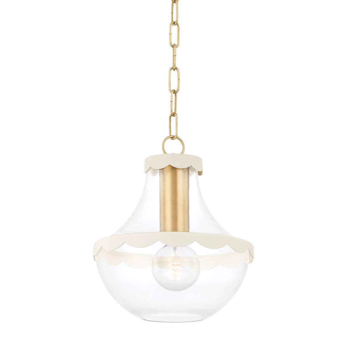 Mitzi by Hudson Valley Lighting Alaina Small Pendant in Aged Brass