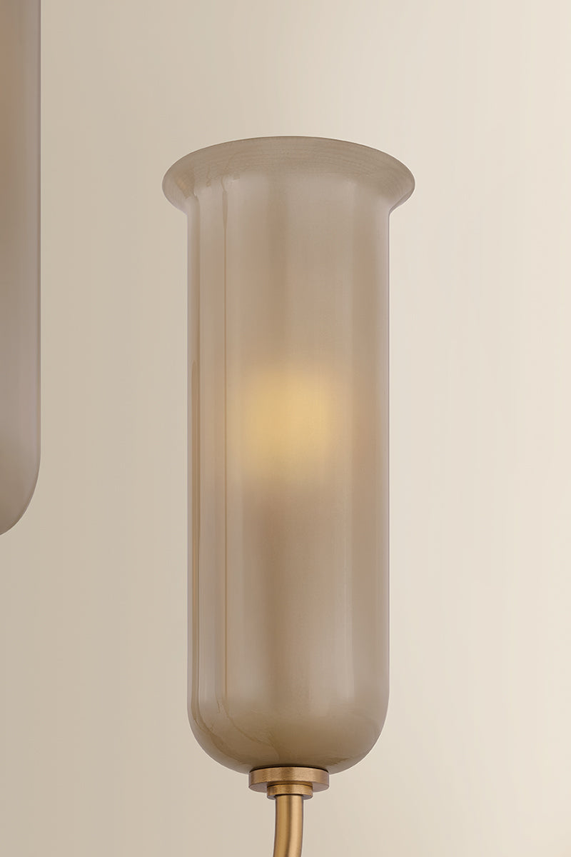 Mitzi by Hudson Valley Lighting Alessandra Chandelier in Patina Brass / Light Bronze Etched Inside, detail view 2