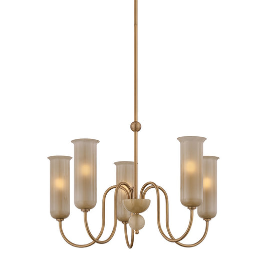 Mitzi by Hudson Valley Lighting Alessandra Chandelier in Patina Brass / Light Bronze Etched Inside