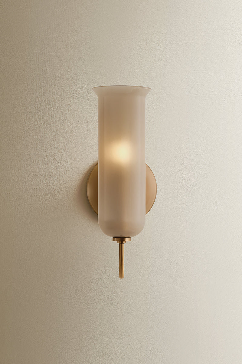 Mitzi by Hudson Valley Lighting Alessandra Wall Sconce in Patina Brass / Light Bronze Etched Inside, detail view 1