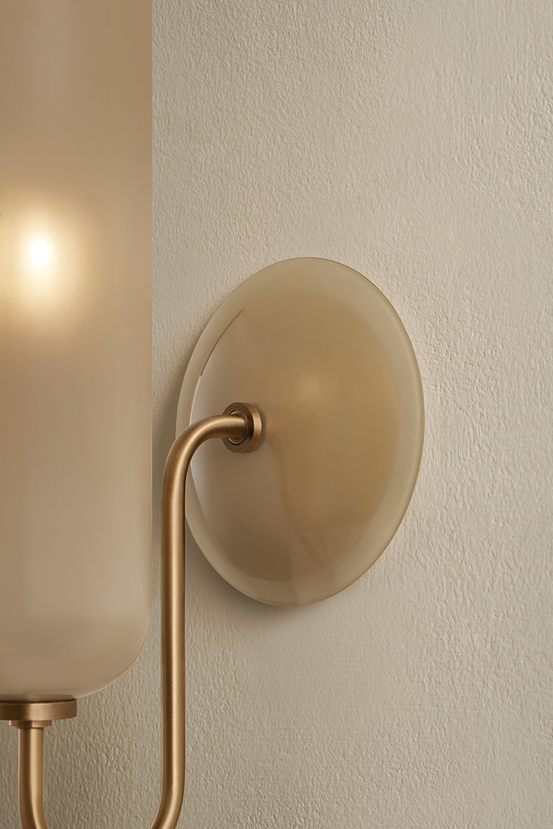Mitzi by Hudson Valley Lighting Alessandra Wall Sconce in Patina Brass / Light Bronze Etched Inside, detail view 2