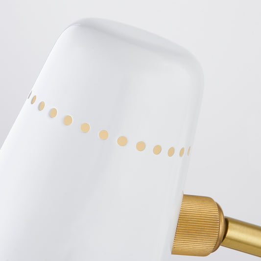 Mitzi by Hudson Valley Lighting Alex Plug-In Wall Sconce in Aged Brass, detail view 1