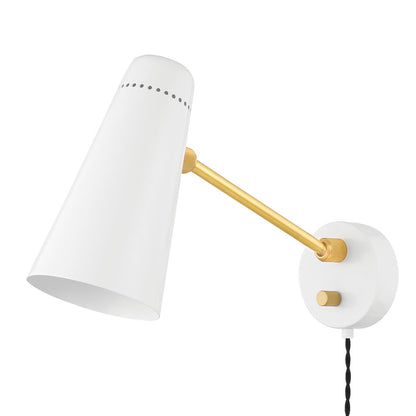 Mitzi by Hudson Valley Lighting Alex Plug-In Wall Sconce in Aged Brass