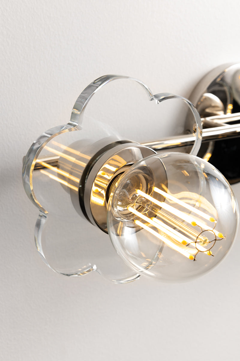 Mitzi by Hudson Valley Lighting Alexa 2-Light Vanity Light in Aged Brass, detail view 1