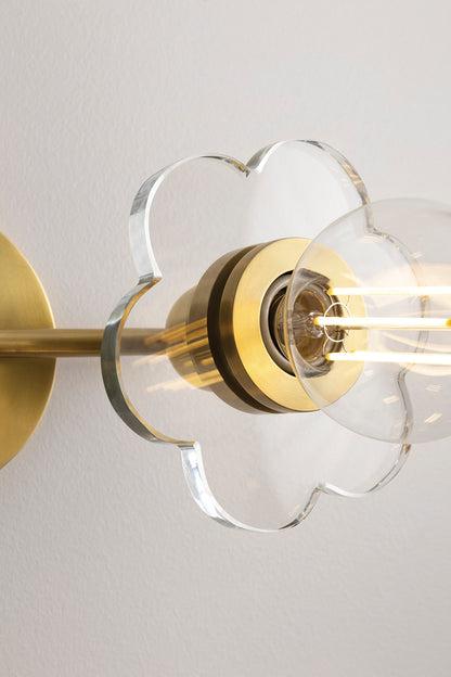 Mitzi by Hudson Valley Lighting Alexa 2-Light Vanity Light in Polished Nickel, detail view 1