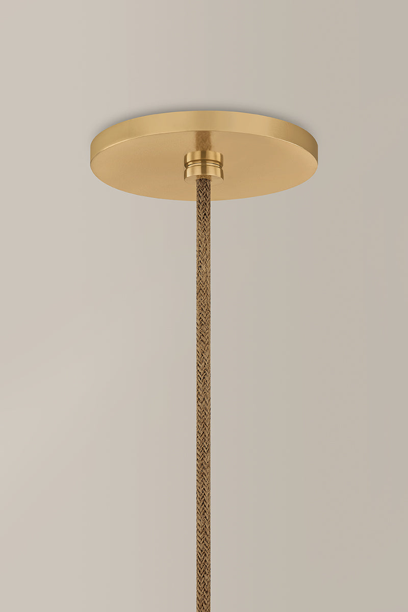 Mitzi by Hudson Valley Lighting Alexandra Small Pendant in Aged Brass, detail view 1