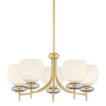 Mitzi by Hudson Valley Lighting Alexia Chandelier in Aged Brass