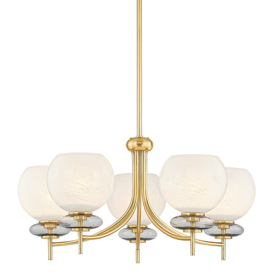 Mitzi by Hudson Valley Lighting Alexia Chandelier in Aged Brass