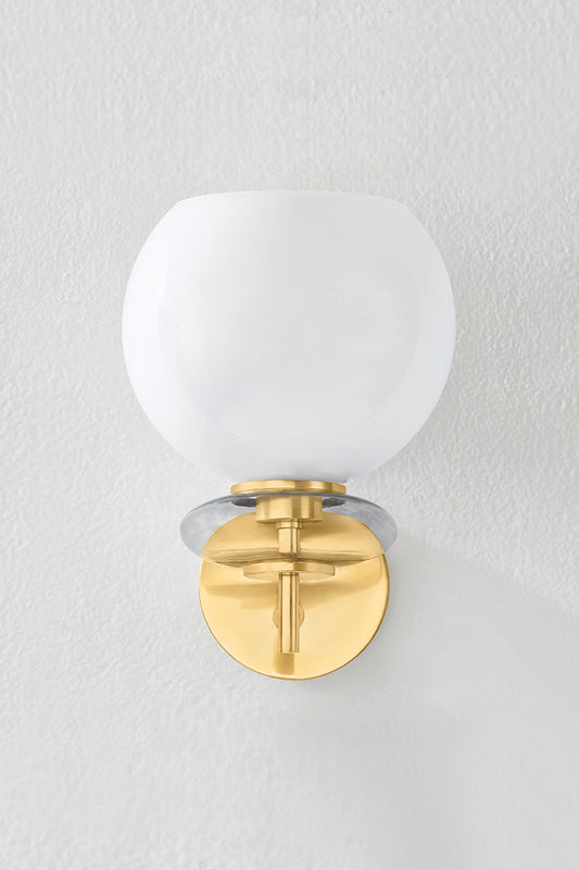 Mitzi by Hudson Valley Lighting Alexia Wall Sconce in Aged Brass, detail view 1