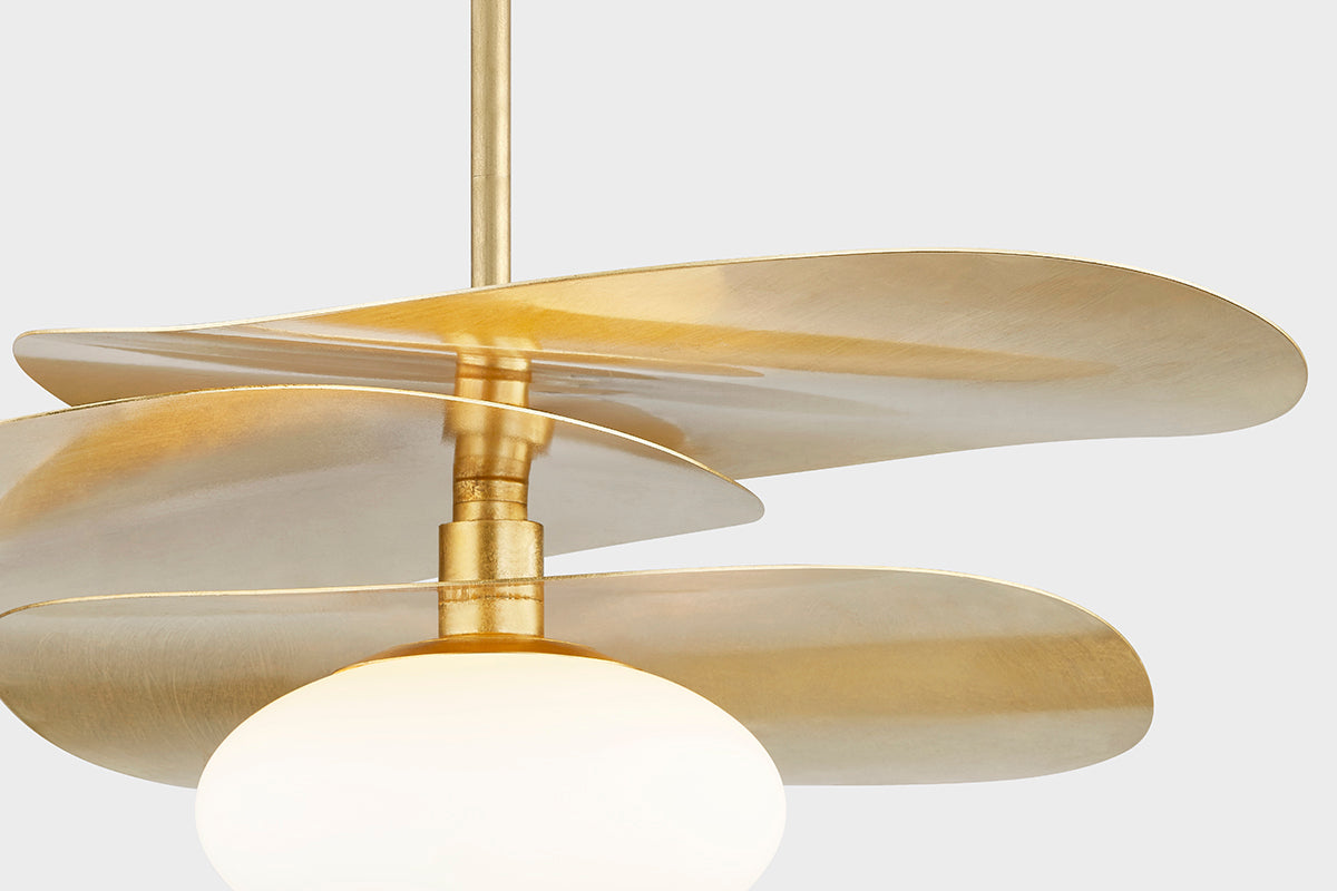 Mitzi by Hudson Valley Lighting Allida Pendant in Vintage Gold Leaf, detail view 2